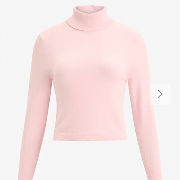 Express NWT Pink Airy Soft Turtleneck Cropped Sweater - Size M - Picture 4 of 10